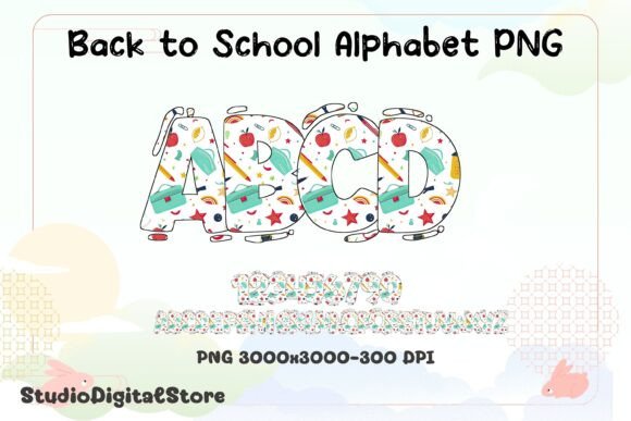 Back to School Alphabet PNG: Graphics & Illustrations for Sellers