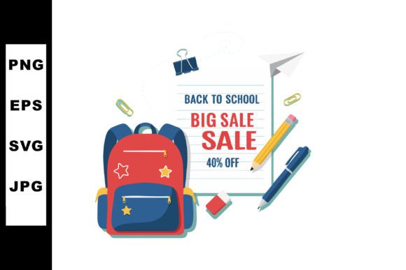 Back to School Big Sale Poster with Red: Graphics & Illustrations
