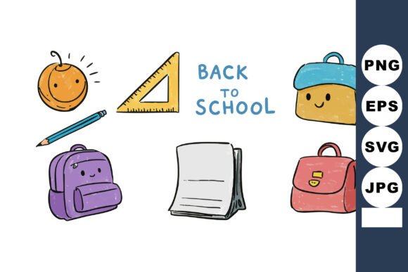Back to School Cartoon Style Vector Graphics & Illustrations