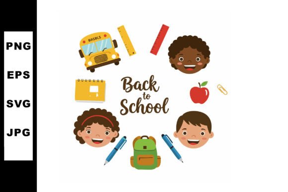 Back to School Children Faces School Bus