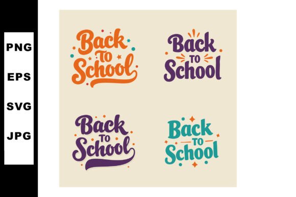 Back to School Colorful Lettering Design: Graphics & Illustrations
