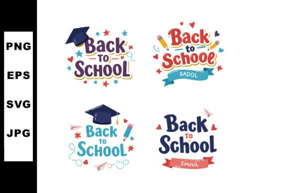 Back to School Colorful Vector Designs W: Graphics & Illustrations for Local Branding