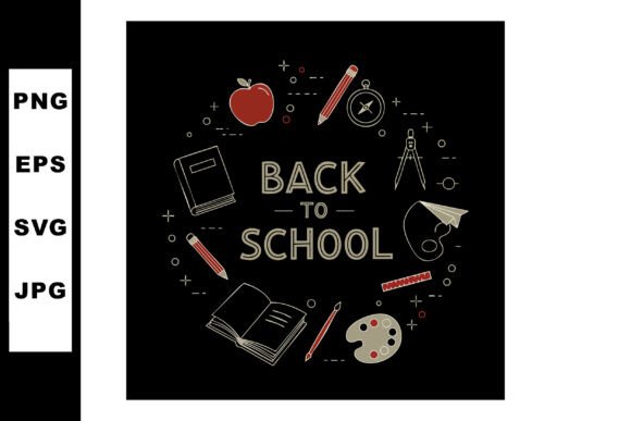 Back to School Education Icons with Appl Graphics
