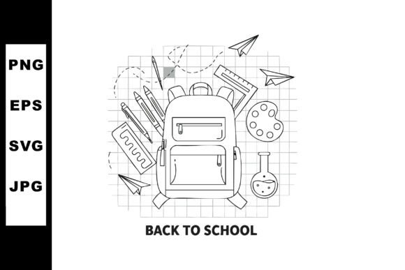 Back to School Education Supplies Backpa Graphics