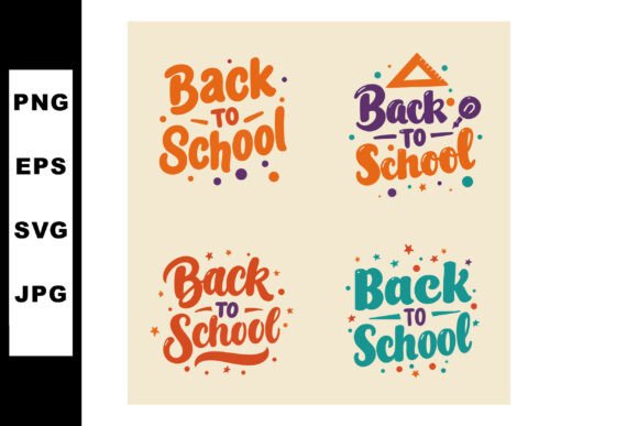 Back to School Hand Lettering Vector Graphics & Illustrations