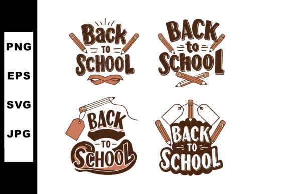 Back to School Lettering with Pencils Graphics