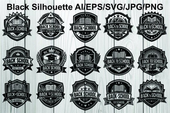 Back to School Logo Black Silhouette