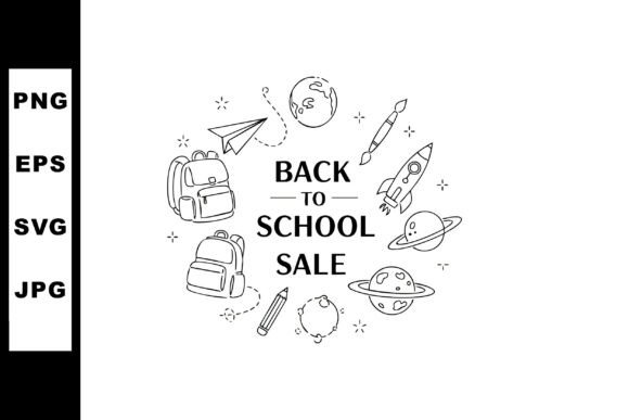 Back to School Sale Education Supplies Graphics & Illustrations