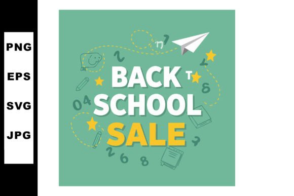 Back to School Sale Promotion with Paper Graphics