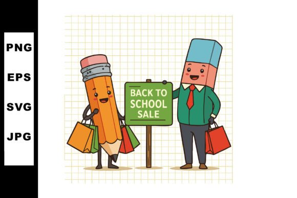 Back to School Sale with Pencil and Eras