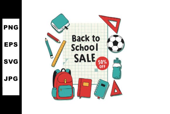 Back to School Sale with Red Backpack