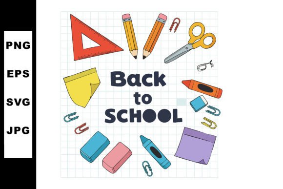 Back to School Supplies with Pencils Sci