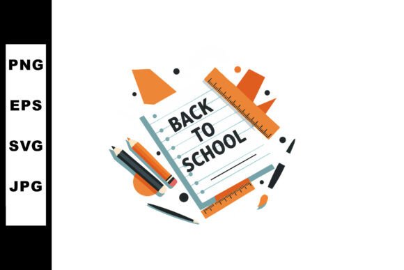 Back to School Supplies with Ruler Penci Graphics