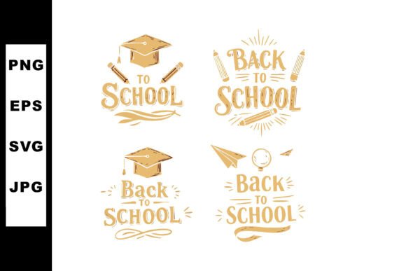 Back to School Text Designs with Graduat