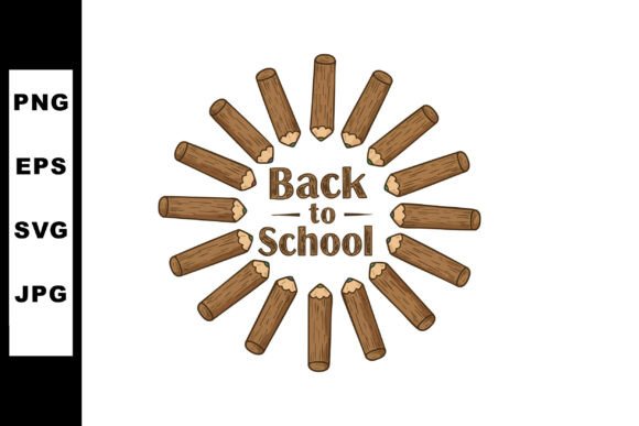 Back to School Text with Brown Wooden Pe Graphics