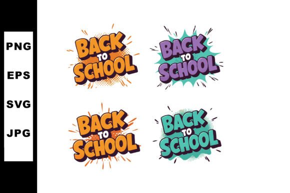 Back to School Text with Colorful Comic