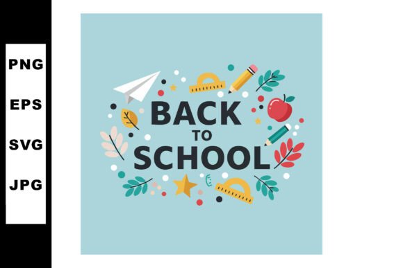 Back to School Text with Paper Airplane Graphics