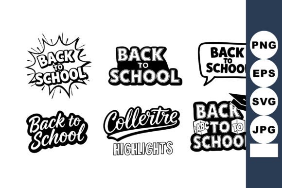 Back to School Vector Set with Text Desi Graphics