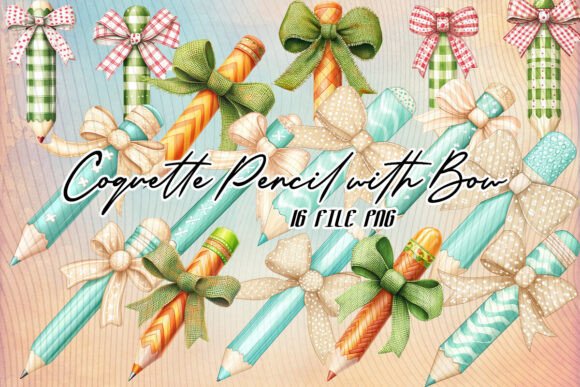 Coquette Bow Pencil Back to School Graphics & Illustrations