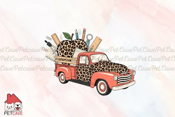 Leopard Truck Back to School PNG: Graphics & Illustrations