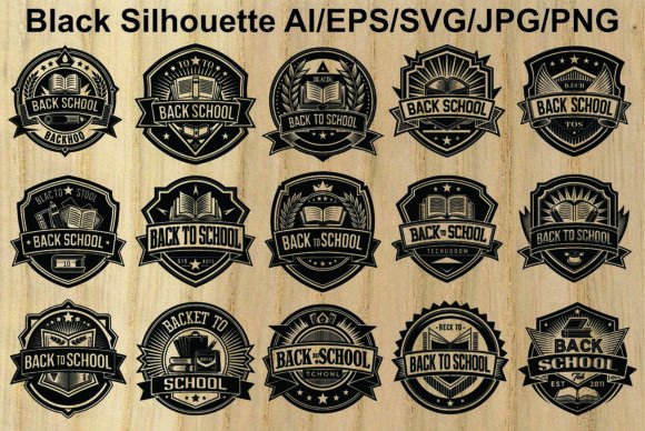 Silhouette Back to School School Logo